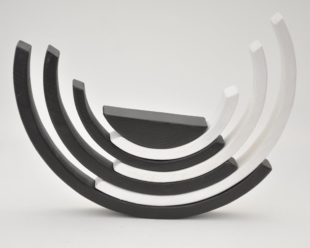 Pērc online ar piegādi mājās! Barin Koka Varavīksne Monochrome: Melnā un Baltā krāsā, XL lielā izmerā piramīda Jūsu Mazuļa nodarbībam