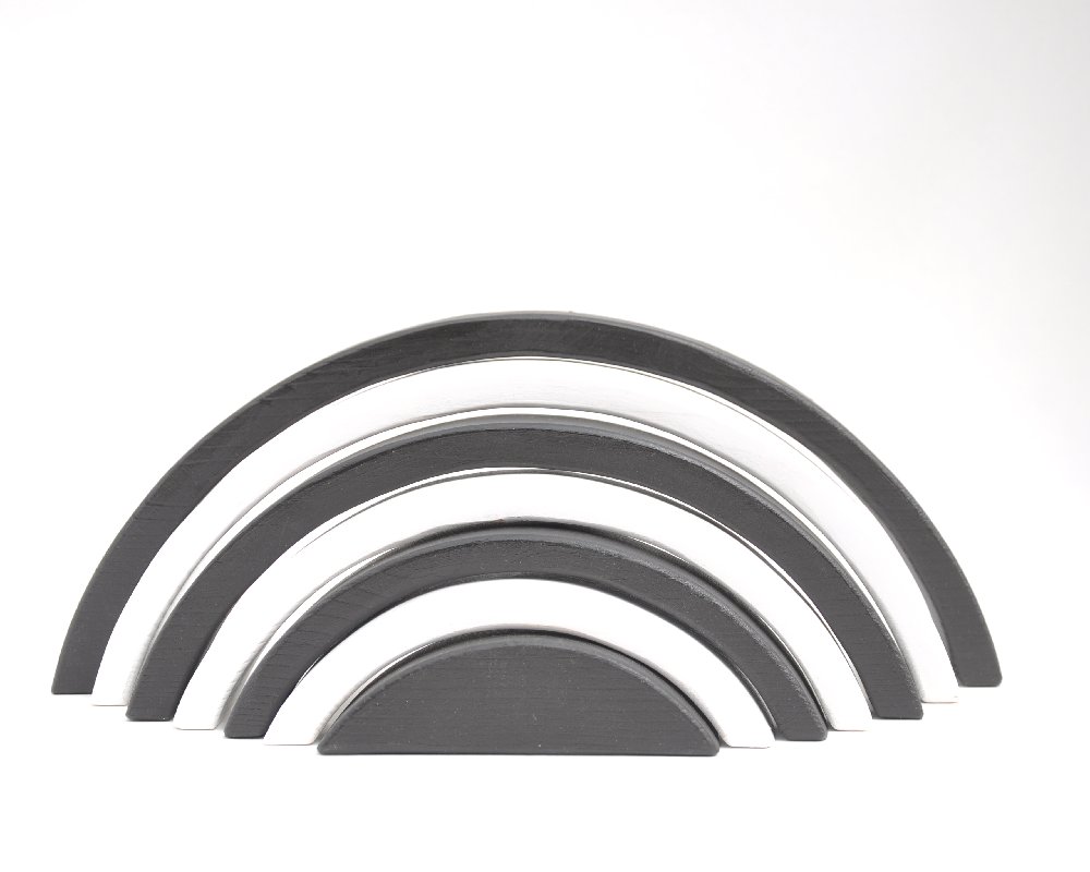 Pērc online ar piegādi mājās! Barin Koka Varavīksne Monochrome: Melnā un Baltā krāsā, XL lielā izmerā piramīda Jūsu Mazuļa nodarbībam