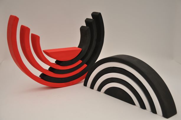 Pērc online ar piegādi mājās! Barin Koka Varavīksne Monochrome: Melnā un Sarkanā krāsā, XL lielā izmerā piramīda Jūsu Mazuļa attīstošām Montessori nodarbībam