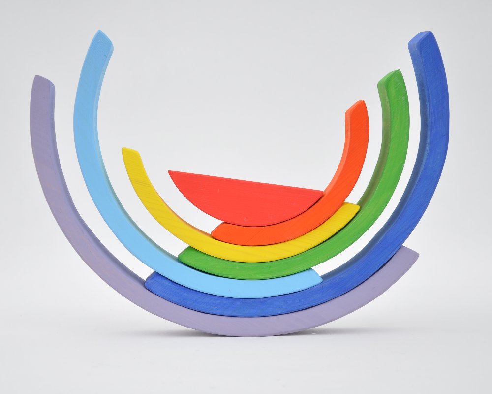 Rotaļlietas berņiem pirkt internetā Barin.lv veikalā ar piegādi mājās! Dubultā Koka Varavīksnes Barin XL lielā izmerā koka piramīda Jūsu Mazuļa Montesori attīstošām nodarbībām un izklaidei!