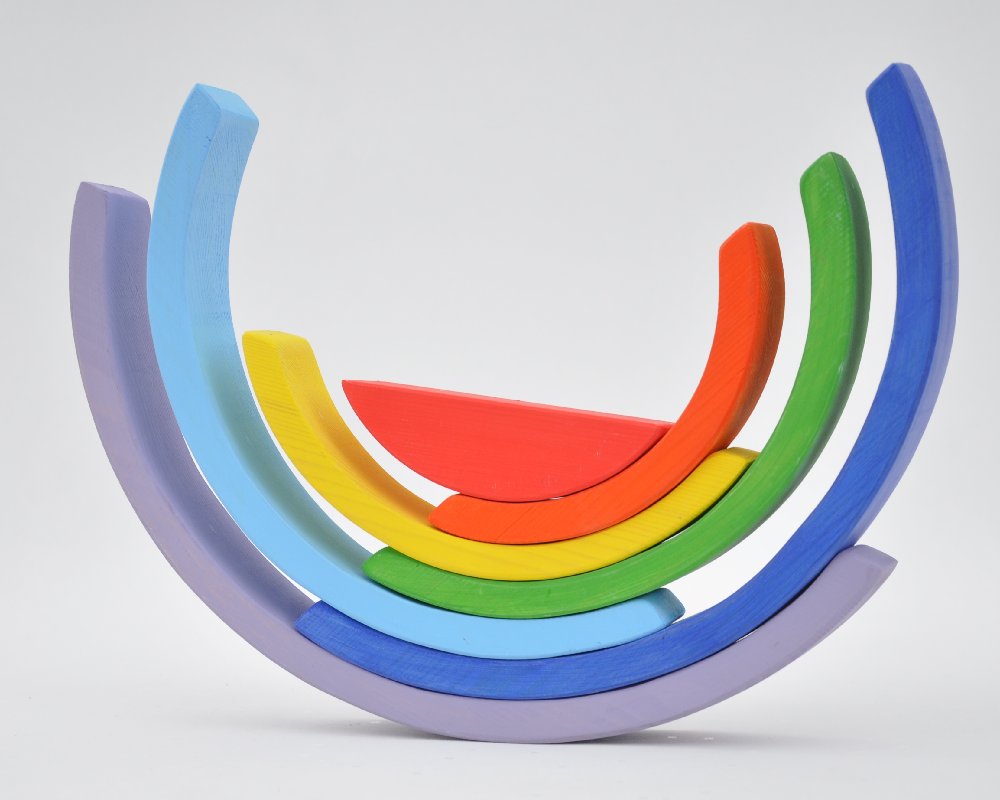 Rotaļlietas berņiem pirkt internetā Barin.lv veikalā ar piegādi mājās! Dubultā Koka Varavīksnes Barin XL lielā izmerā koka piramīda Jūsu Mazuļa Montesori attīstošām nodarbībām un izklaidei!