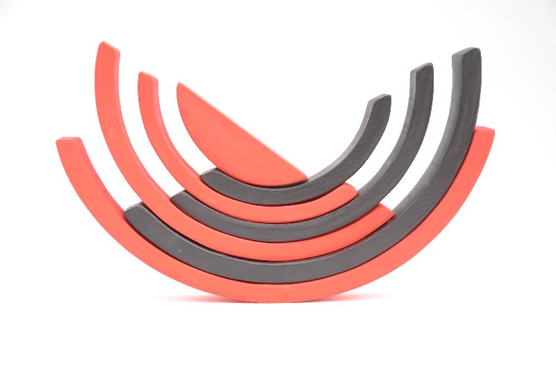 Pērc online ar piegādi mājās! Barin Koka Varavīksne Monochrome: Melnā un Sarkanā krāsā, XL lielā izmerā piramīda Jūsu Mazuļa attīstošām Montessori nodarbībam