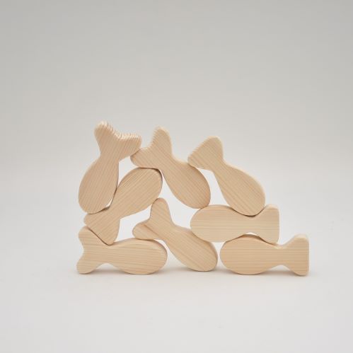 Eko koka attīstošās kluči Zivju Balansir - Starta Komplekts no 8 gb. - koka klucīši bērniem no 12m + attīstošās spēles motorikas attīstībai no Barin.lv internet veikala.