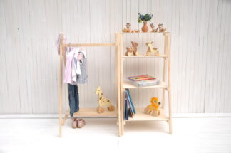 Drēbju skapis ar plauktiem bērniem: 2 gb komplekts Montessori mēbeles bērnu istabai
